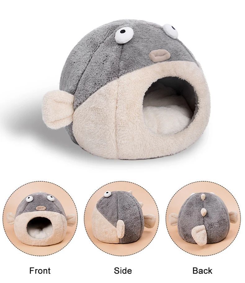 Cute Balloonfish-shaped Cats Bed/Cave