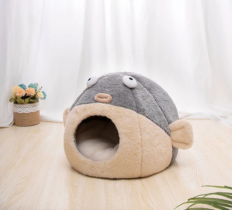 Cute Balloonfish-shaped Cats Bed/Cave