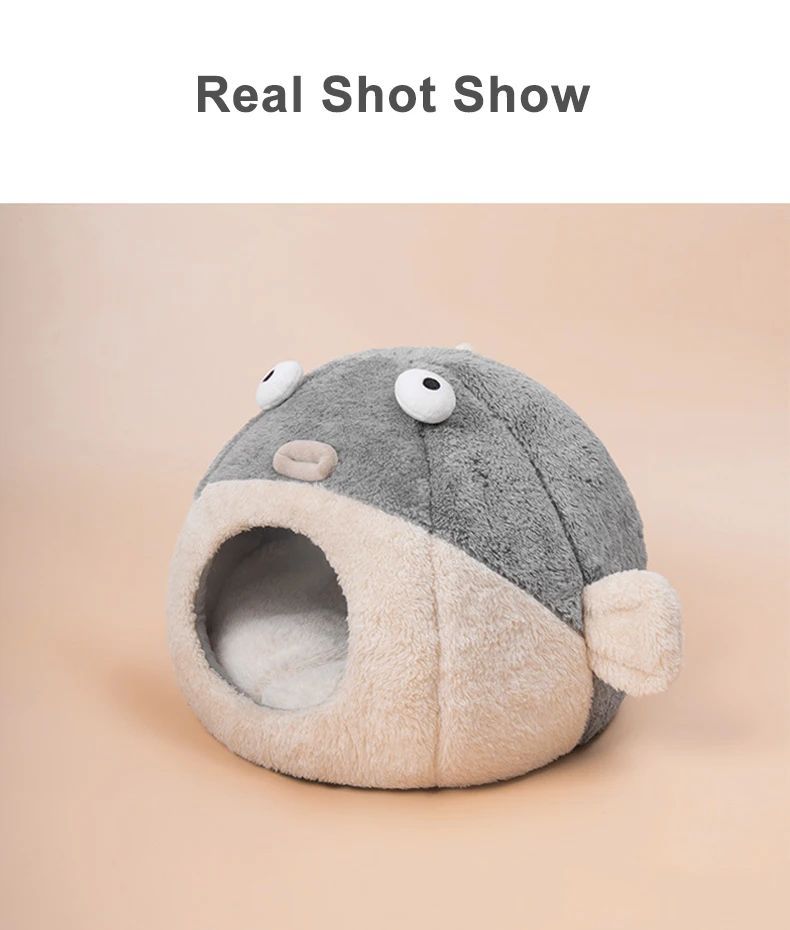 Cute Balloonfish-shaped Cats Bed/Cave